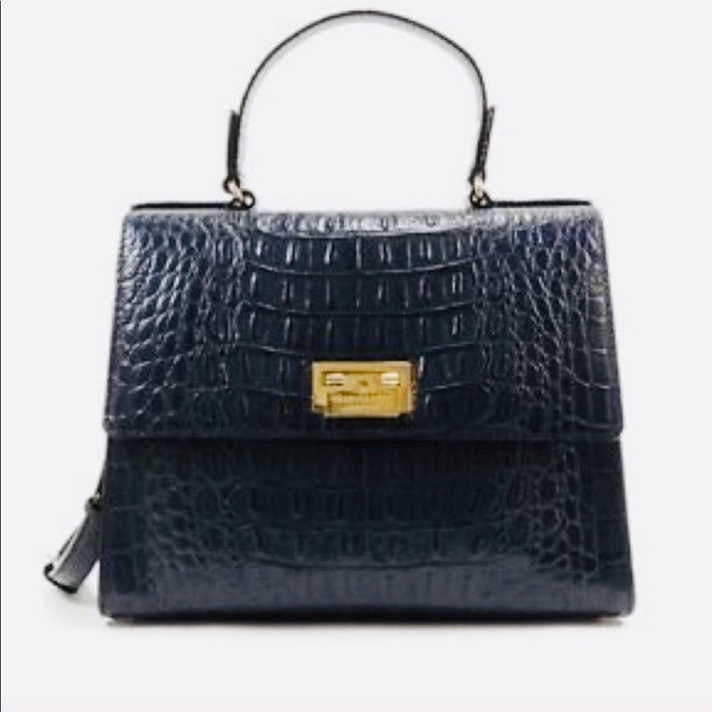 Kate Spade Croc Embossed Handbag Blue